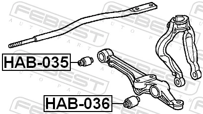 HAB036 Febest Сайлентблок нижнего переднего рычага
