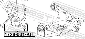 1729001KIT Febest Болт заднего продольного рычага (развальный)