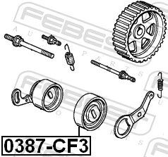 0387CF3 Febest Натяжитель ремня балансировочного вала
