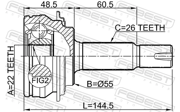 0110NCP90 Febest Наружная граната