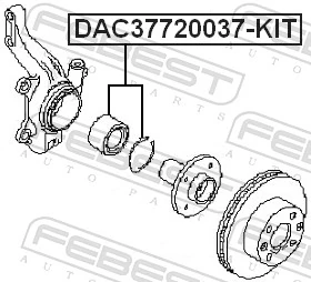 DAC37720037KIT Febest Подшипник ступицы передней