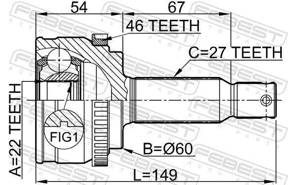 Junta homocinética externa dianteira Mazda CX-5 I KE, GH