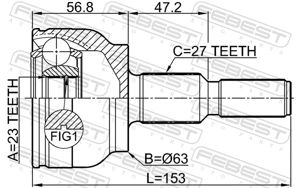 2110CDH Febest Наружная граната