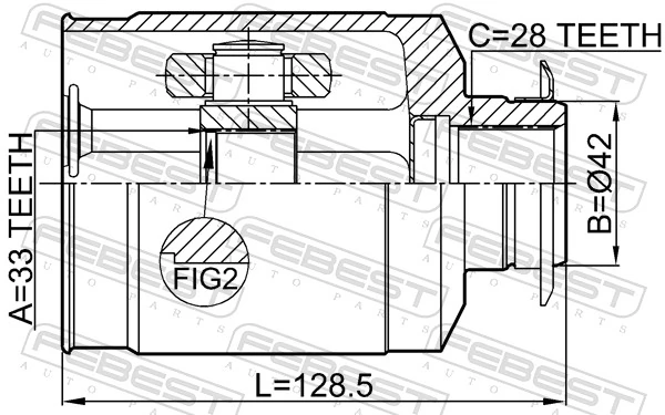 2211XM12RH Febest Граната внутренняя передняя правая
