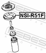 NSIR51F Febest Резиновое кольцо передней пружины