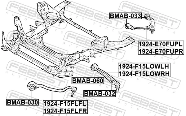 1924F15FLFL Febest Рычаг передней подвески нижний левый