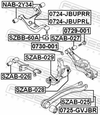 SZAB029 Febest Сайлентблок цапфы