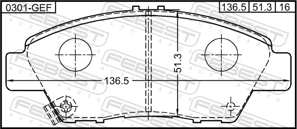 0301GEF Febest Колодки передние