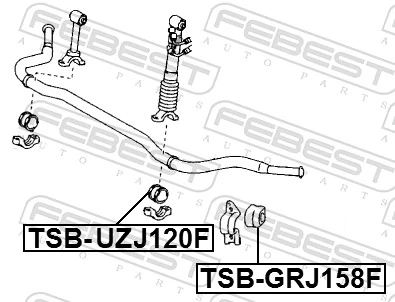 TSBUZJ120F Febest Втулка стабилизатора переднего внутренняя