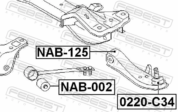 NAB125 Febest Сайлентблок нижнего переднего рычага