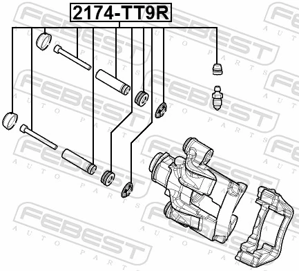 2174TT9R Febest Ремкомплект суппорта тормозного, переднего