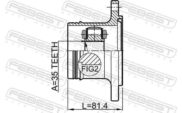 3211ESCIV Febest ШРУС внутренний, передний