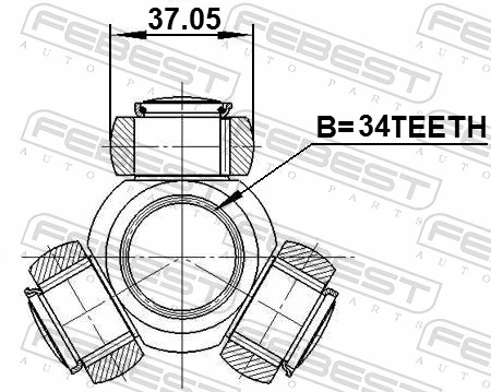 1016CAP Febest трипоид внутреннего шруса
