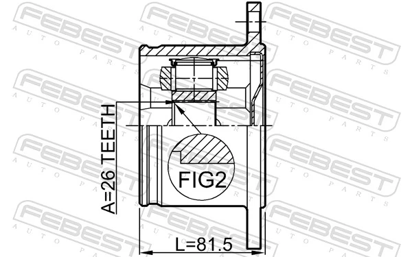 0211T30RH Febest Граната внутренняя передняя правая