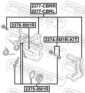 Kit de reparação de suporte do freio traseiro para Volkswagen Caddy III 2KA, 2KH, 2CA, 2CH