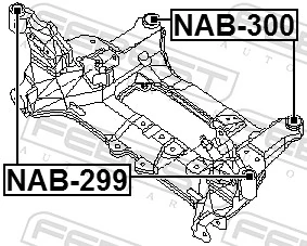 NAB300 Febest Сайлентблоки передней балки