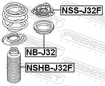 NSSJ32F Febest Подушка амортизатора переднего