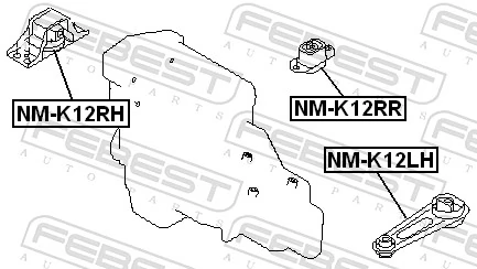 NMK12RH Febest Подушка передней опоры двигателя