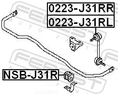 0223J31RL Febest Стойка стабилизатора задняя левая