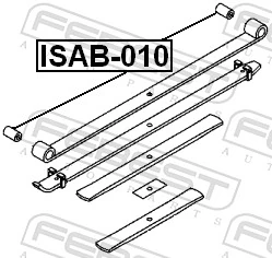 ISAB010 Febest Сайлентблок задней рессоры, задний