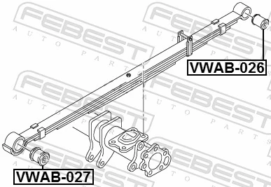VWAB026 Febest Сайлентблок задней рессоры, задний
