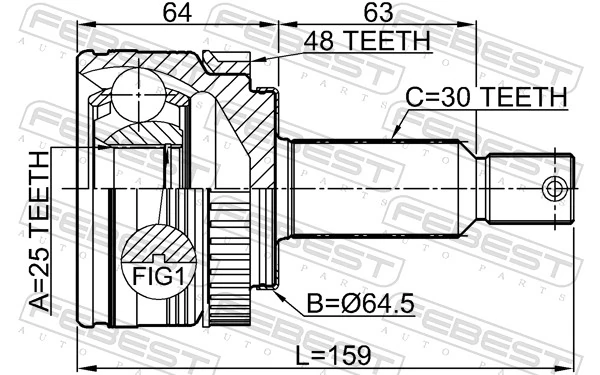 1210IX35MTA48 Febest Наружная граната