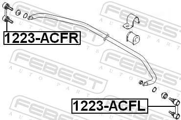 1223ACFR Febest Тяжка стабилизатора, переднего, правая