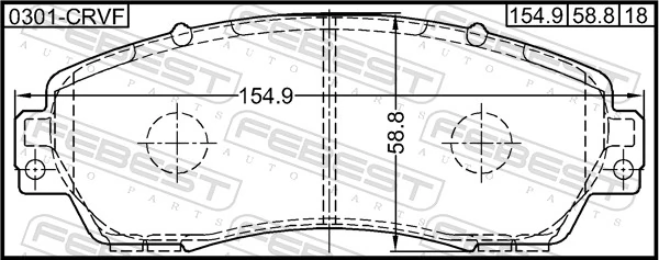 0301CRVF Febest Колодки передние