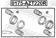 0175AZT220R Febest Ремкомплект суппорта тормозного, переднего