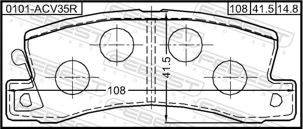 0101ACV35R Febest Колодки тормозные дисковые комплект