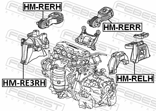 Coxim (suporte) traseiro de motor Honda CR-V III RE