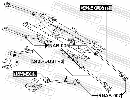 2425DUSTR2 Febest Поперечная тяга задней подвески