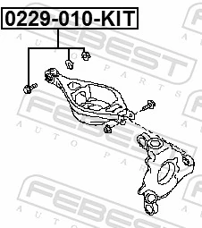 0229010KIT Febest Болт крепления заднего нижнего рычага, внутренний