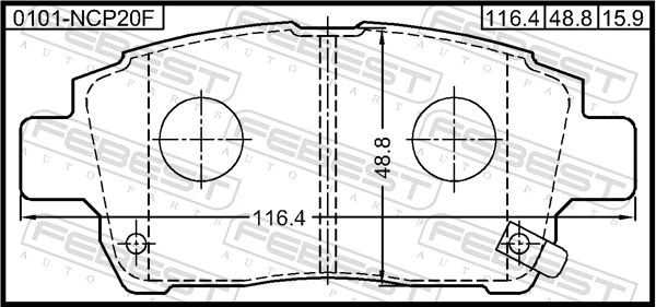 0101NCP20F Febest Колодки передние