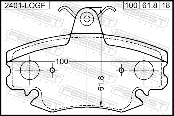 2401LOGF Febest Колодки передние