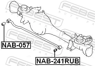 NAB241RUB Febest Сайлентблок задней реактивной тяги