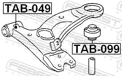 TAB099 Febest Сайлентблок нижнего переднего рычага