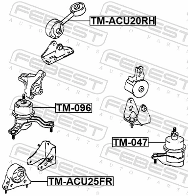 TM096 Febest Правая подушка двигателя