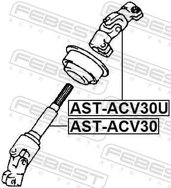 ASTACV30 Febest Вал рулевой колонки, нижний