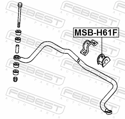 MSBH61W Febest Разрезная втулка стабилизатора