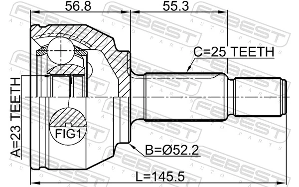 2110FOCIIAU Febest Наружная граната