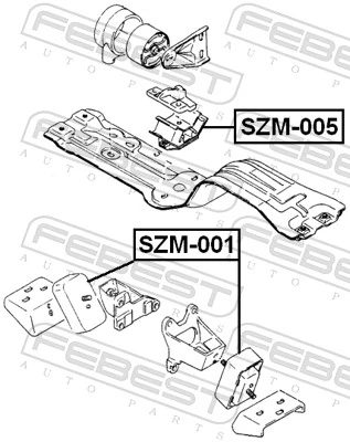 SZM005 Febest Задняя подушка двигателя
