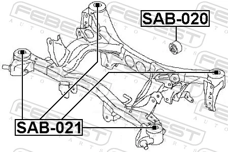 Bloco silencioso de viga traseira (de plataforma veicular) Subaru Impreza 3 GR
