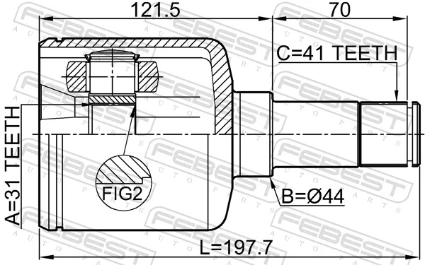 2111TRD9LH Febest Граната внутренняя передняя левая