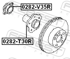 0282V35R Febest Подшипник ступицы задней