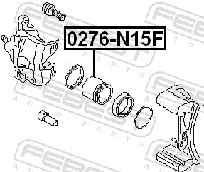 0276N15F Febest Поршень тормозного суппорта переднего