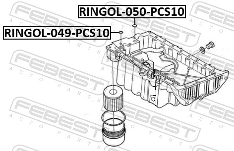 RINGOL050PCS10 Febest Сальник коленвала двигателя, передний