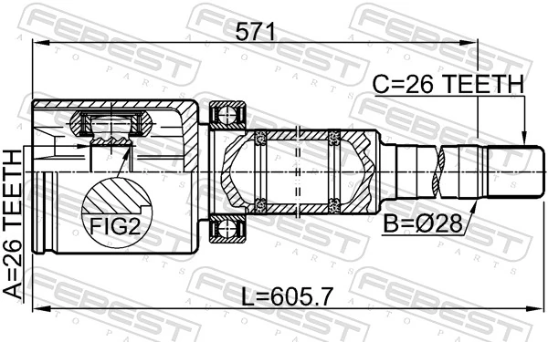 Граната внутренняя передняя правая на Volvo 340/360  343, 345