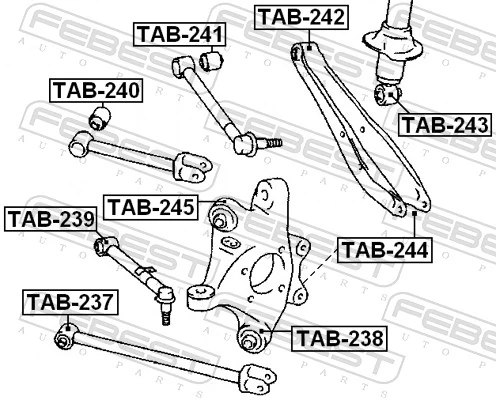 TAB244 Febest Сайлентблок цапфы