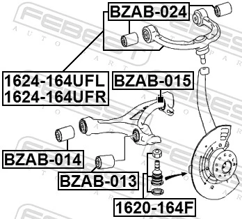 BZAB014 Febest Сайлентблок нижнего переднего рычага